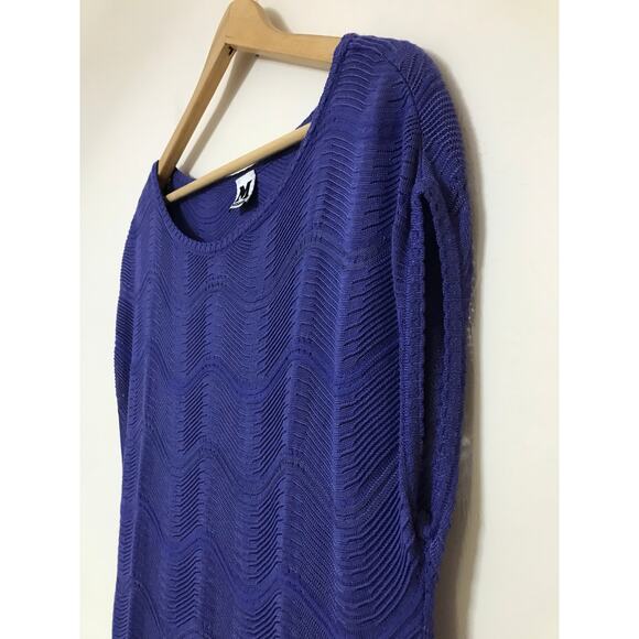 MISSONI amethyst purple woven knit merino wool sleeveless shift midi dress - Picture 6 of 12